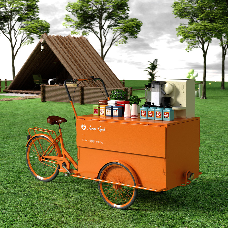 Food Snacks To Sell - Driewielige snackkar met parasol, handduwbaar, verplaatsbaar,
