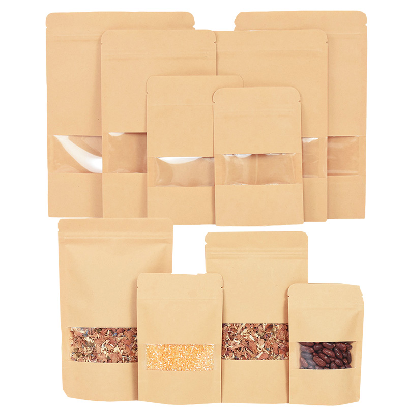 Food Day Snacks - 20/50 Stuks Kraftpapier Zip Lock Zakken